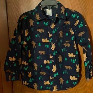 Gymboree boys bear and evergreen long sleeve